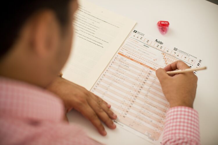 IELTS on Paper Exam Room